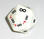 20-sided die which reads Infinity on all sides