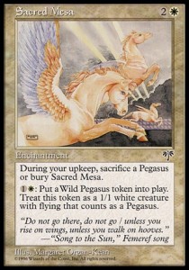 One could certainly argue that cards like Sacred Mesa draws as many cards as you can afford, as long as you're okay with those cards being Pegasi.