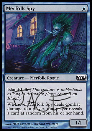 Merfolk Spy with Jace written on it